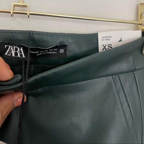 ZARA High Waist Faux Leather Pants Size XS NWT - Picture 3 of 7